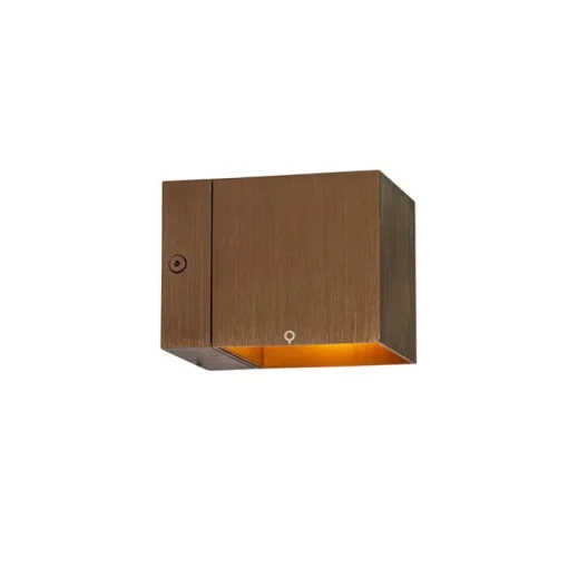 QAZQA Set van 2 smart wandlamp donkerbrons 8 cm incl. Wifi G9 - Transfer