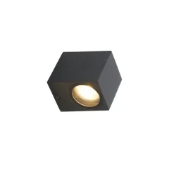 QAZQA Set van 3 smart wandlampen zwart GU10 50mm IP44 - Baleno