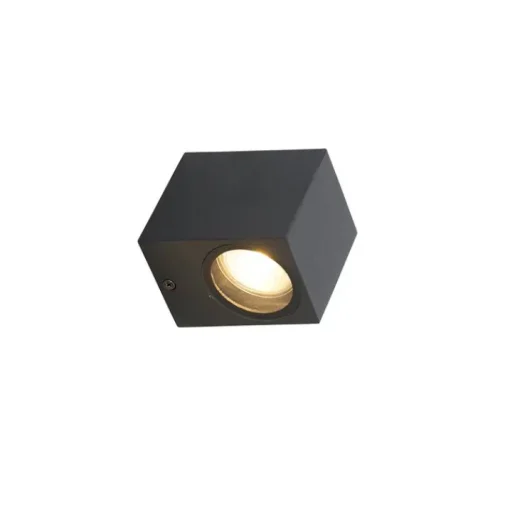 QAZQA Set van 3 smart wandlampen zwart GU10 50mm IP44 - Baleno