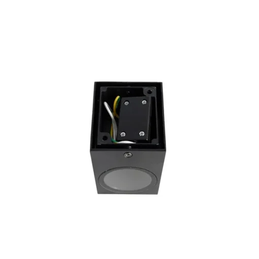 QAZQA Set van 3 smart wandlampen zwart GU10 50mm IP44 - Baleno