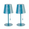 QAZQA Set van 2 tafellampen blauw oplaadbaar en solar - Ferre