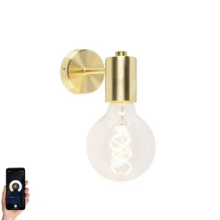 QAZQA Smart Art Deco wandlamp goud incl. G95 WiFi lichtbron - Facil