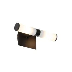 QAZQA Smart badkamer wandlamp zwart IP44 2-lichts incl. 2 Wifi G9 - Bath