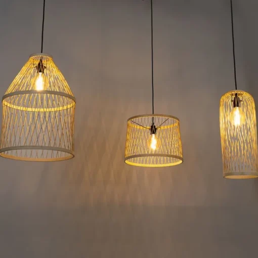 QAZQA Smart buiten hanglamp rotan 3-lichts incl. 3 Wifi G95 - Calamus