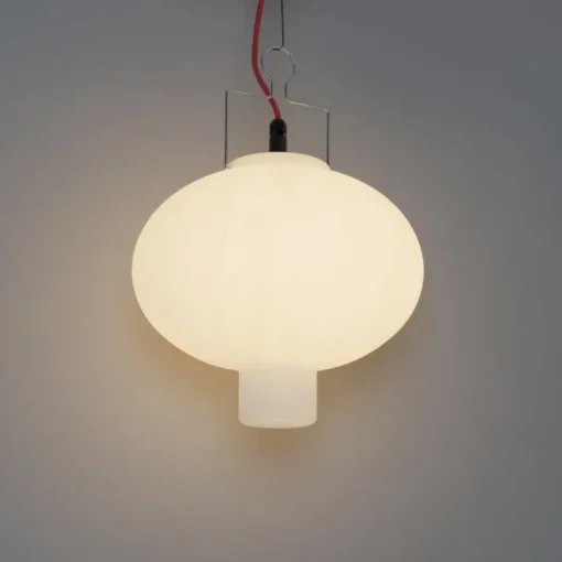 QAZQA Smart buiten hanglamp wit 35cm met rode stekker incl. Wifi A60 - Pion