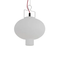 QAZQA Smart buiten hanglamp wit 35cm met rode stekker incl. Wifi A60 - Pion