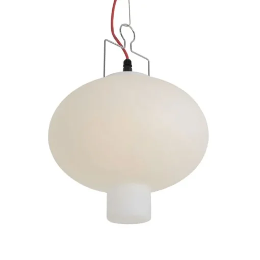 QAZQA Smart buiten hanglamp wit 35cm met rode stekker incl. Wifi A60 - Pion