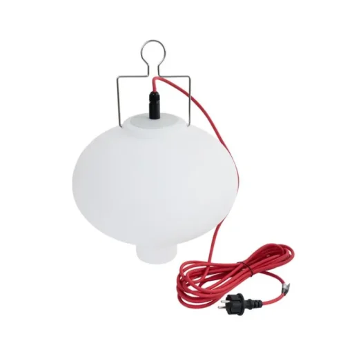 QAZQA Smart buiten hanglamp wit 35cm met rode stekker incl. Wifi A60 - Pion
