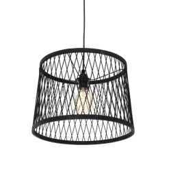 QAZQA Smart buiten hanglamp zwart rotan 3-lichts incl. 3 Wifi G95 - Calamus
