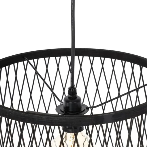 QAZQA Smart buiten hanglamp zwart rotan 3-lichts incl. 3 Wifi G95 - Calamus