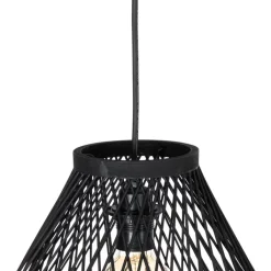 QAZQA Smart buiten hanglamp zwart rotan 3-lichts incl. 3 Wifi G95 - Calamus