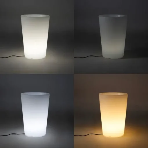 QAZQA Smart buiten vloerlamp bloempot wit IP65 incl. LED Wifi A60 - Verano