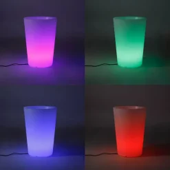 QAZQA Smart buiten vloerlamp bloempot wit IP65 incl. LED Wifi A60 - Verano