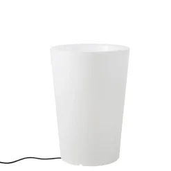 QAZQA Smart buiten vloerlamp bloempot wit IP65 incl. LED Wifi A60 - Verano