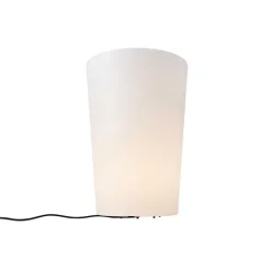 QAZQA Smart buiten vloerlamp bloempot wit IP65 incl. LED Wifi A60 - Verano
