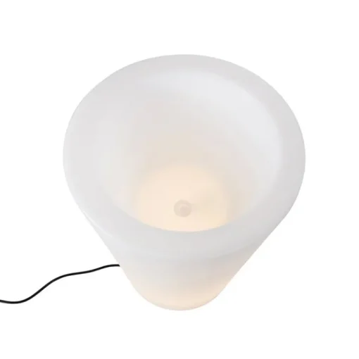 QAZQA Smart buiten vloerlamp bloempot wit IP65 incl. LED Wifi A60 - Verano