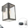 QAZQA Smart buiten wandlamp grijs incl. Wifi G95- Sutton down