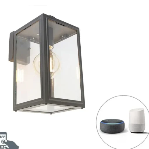 QAZQA Smart buiten wandlamp grijs incl. Wifi G95- Sutton down