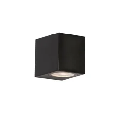 QAZQA Smart buiten wandlamp zwart kunststof incl. Wifi GU10 50mm - Baleno