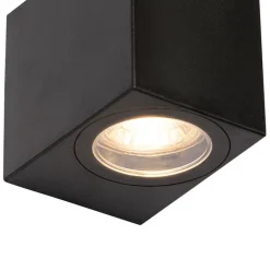 QAZQA Smart buiten wandlamp zwart kunststof incl. Wifi GU10 50mm - Baleno