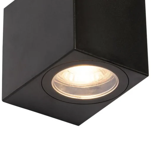 QAZQA Smart buiten wandlamp zwart kunststof incl. Wifi GU10 50mm - Baleno