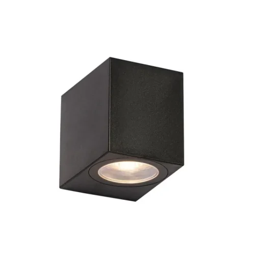 QAZQA Smart buiten wandlamp zwart kunststof incl. Wifi GU10 50mm - Baleno
