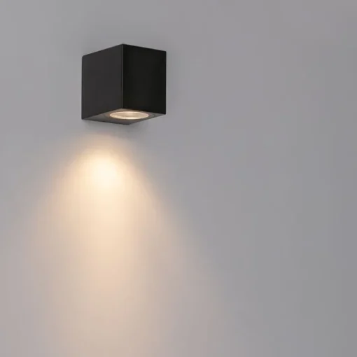 QAZQA Smart buiten wandlamp zwart kunststof incl. Wifi GU10 50mm - Baleno