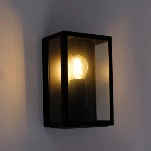 QAZQA Smart buiten wandlamp zwart 25,5 incl. WiFi A60 IP44 - Rotterdam