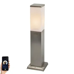 QAZQA Smart buitenlamp 45 cm staal incl. Wifi P45 - Malios