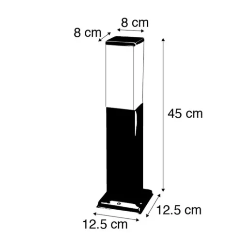 QAZQA Smart buitenlamp 45 cm staal incl. Wifi P45 - Malios