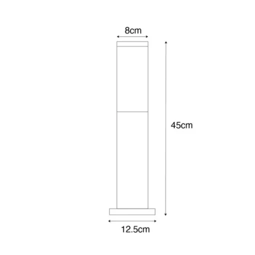 QAZQA Smart buitenlamp paal donkergrijs met smoke 45 cm Incl. Wifi - Malios