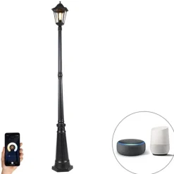 QAZQA Smart buitenlantaarn zwart 200 cm IP44 incl. Wifi ST64 - Havana