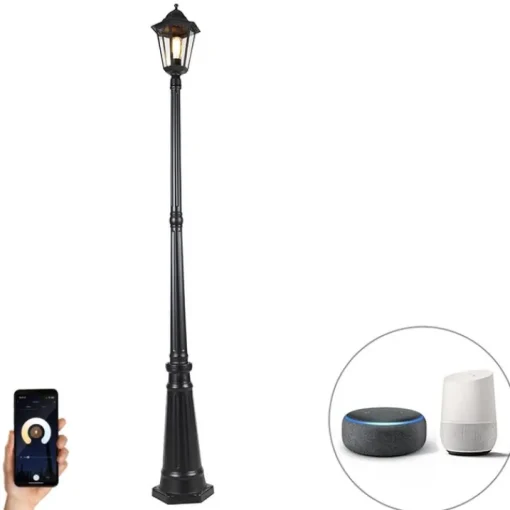 QAZQA Smart buitenlantaarn zwart 200 cm IP44 incl. Wifi ST64 - Havana