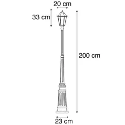QAZQA Smart buitenlantaarn zwart 200 cm IP44 incl. Wifi ST64 - Havana