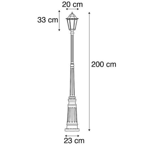 QAZQA Smart buitenlantaarn zwart 200 cm IP44 incl. Wifi ST64 - Havana