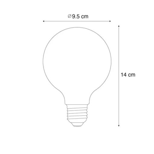 LUUMR Smart E27 dimbare LED lamp G95 smoke 4.9W 150 lm 1800K