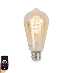 LUUMR Smart E27 dimbare LED lamp ST64 amber 4.9W 320 lm 2500K