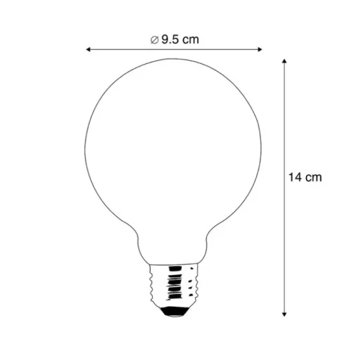 LUEDD Smart E27 LED lamp G95 smoke 4W 60 lm 1800-3000K