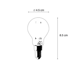 LUEDD Smart E14 LED lamp P45 goud 4,9W 470 lm 1800-4000K