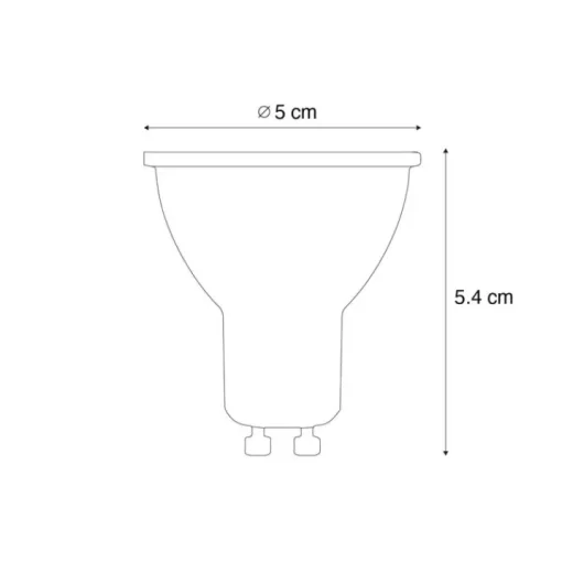 LUEDD Smart GU10 50mm LED lamp helder 4.7W 400 lm 2200-2400K