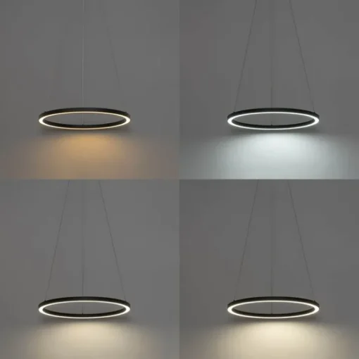 QAZQA Smart hanglamp zwart 60 cm incl. LED en RGBW  - Girello