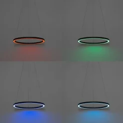 QAZQA Smart hanglamp zwart 60 cm incl. LED en RGBW  - Girello