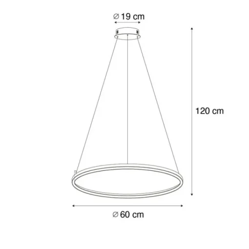 QAZQA Smart hanglamp zwart 60 cm incl. LED en RGBW  - Girello