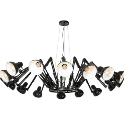 QAZQA Smart hanglamp zwart 16-lichts verstelbaar incl. 16 Wifi A60 - Hobby Spinne