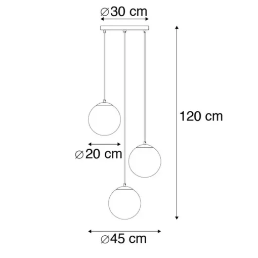 QAZQA Smart hanglamp zwart met smoke glas 3-lichts incl. Wifi ST64 - Pallon