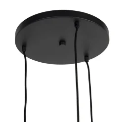 QAZQA Smart hanglamp zwart met smoke glas 3-lichts incl. Wifi ST64 - Pallon