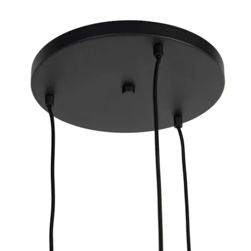 QAZQA Smart hanglamp zwart met smoke glas 3-lichts incl. Wifi ST64 - Pallon