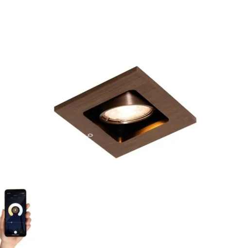QAZQA Smart inbouwspot donkerbrons draai en kantelbaar incl. Wifi GU10 50mm - Qure