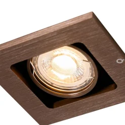QAZQA Smart inbouwspot donkerbrons draai en kantelbaar incl. Wifi GU10 50mm - Qure