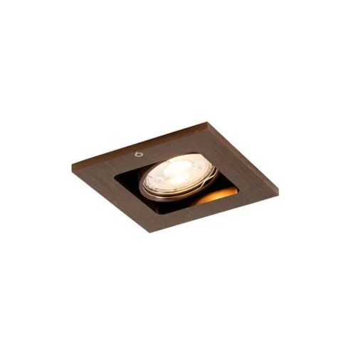 QAZQA Smart inbouwspot donkerbrons draai en kantelbaar incl. Wifi GU10 50mm - Qure